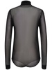 Sheer viscose jersey t-neck bodysuit