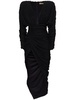 Draped lurex jersey long dress