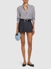 Blake pleated denim mini skirt