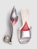 50mm Jewel Heel metallic leather mules