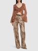 Leopard print mid rise boyfriend jeans