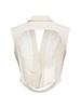 Tailored linen open back crop vest