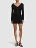 Off-shoulder wool cardigan