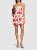 Printed satin mini dress