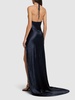 Shiny side slit maxi dress