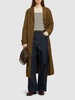 Nylon twill long trench coat