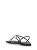 Square toe leather flat sandals