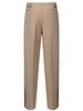 Pleated wool blend wide pants