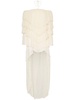 Draped silk crepe dress w/ train
