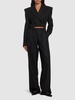 Pleated silk straight pants