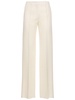 Wo & silk crepe logo h/wa straight pants