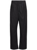 Tailored soft wool wide leg pants