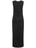Cupro draped jersey midi dress