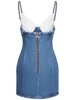 Embellished cotton denim mini dress