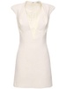 Sleeveless tweed v neck mini dress