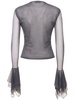 Tulle ruffled long sleeve top