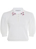 Embroidered wool knit top
