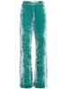Velvet jersey straight pants