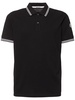 Striped trim cotton piquet polo shirt