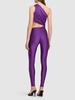 Poppy shiny Lycra one shoulder jumpsuit