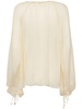 Ruffled silk georgette shirt