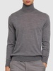 Superfine wool knit slim fit sweater