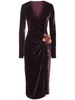 Fluid velvet midi wrap dress