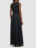 Delia pleated satin long gown