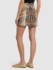 Printed stretch viscose mini skirt