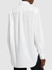 Cotton poplin peplum drape shirt