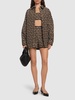Logo jacquard canvas crop top