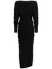 Draped lurex jersey long dress