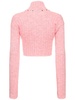 Mohair blend knit crop cardigan