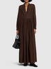 Cotton muslin draped long dress
