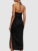 Hansel halter neck satin midi dress