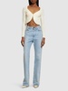 Cotton blend knit crop cardigan