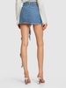 Denim mini skirt w/ ruches