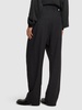 Tailored soft wool wide leg pants