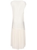 Crepe de chine & taffeta midi dress