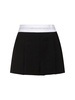 High waisted pleated wool shorts