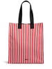 Striped canvas shopping bag