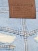 Frayed denims short w/ silk boxers