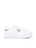 White Low Top Sneakers with Love Birds Diamond Cut in Leather Woman