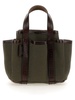 CANVAS AND LEATHER MINI GIARDINIERA TOTE BAG