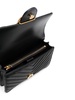 'Love One Mini' Black Crossbody Bag with Love Birds Detail in Chevron Leather Woman