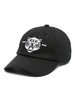 Black cotton baseball cap with white tiger design