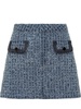 Self-Portrait Mini Textured Denim Skirt