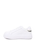 White Low Top Sneakers with Love Birds Diamond Cut in Leather Woman