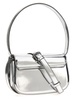 Metallic Silver Shoulder Bag 1Dr Compact With Adjustable Strap