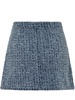 Self-Portrait Mini Textured Denim Skirt